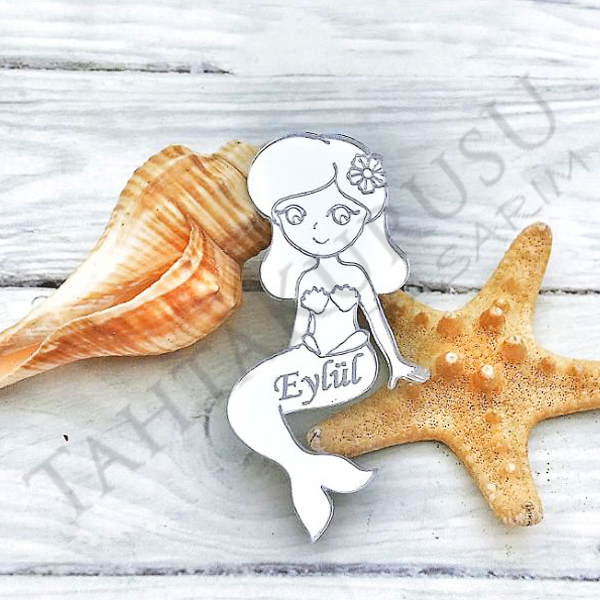 Pleksi ayna lazer kesim Deniz Kızı